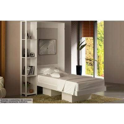 Cama Multifuncional Juvenil Solteiro Articulada Dobrável CM8013 Branco - Tecno Mobili