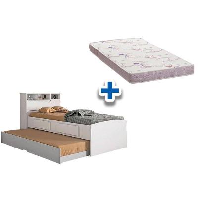 Colchão Solteiro Physical Ortobom (2un) + Bicama Ravena Branco