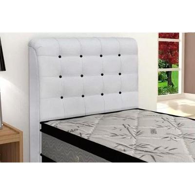 Cabeceira Cama Box Estofada Solteiro Solteiro Dama Courano Branco/Preto - Simbal