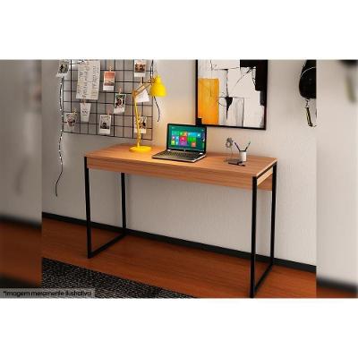 Mesa Escrivaninha Juvenil Industrial Me4160 Amêndoa/preto - Tecno Mobili