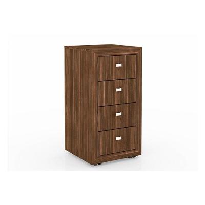 Gaveteiro p/ Escritório ME4133 c/ 4 Gavetas e Rodízios Nogal - Tecno Mobili