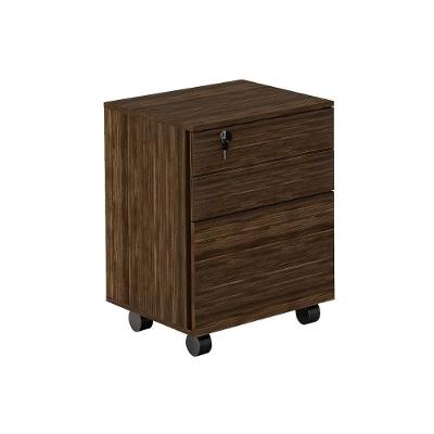 Gaveteiro P/ Escritório Me4148 C/ 3 Gavetas E 1 C/ Chave Nogal - Tecno Mobili