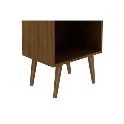 Mesa Lateral p/ Sala E1715 c/ 1 Gaveta e 2 Nichos Natural/Off White - Tecno Mobili