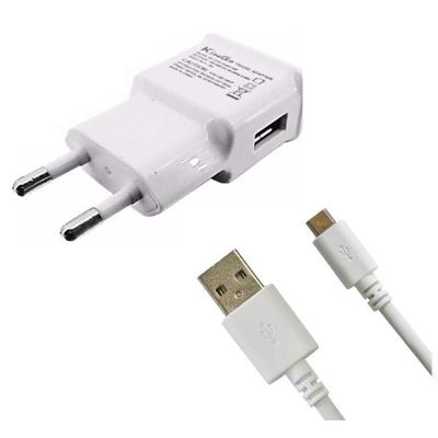 Kit Carregador Galaxy J7 Neo Cabo Micro Usb V8 Branco Kingo Sm-j701mt