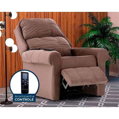 Poltrona Reclinável c/Massagem p/ Sala MH 1216 Two Way Suede Castor - Herval
