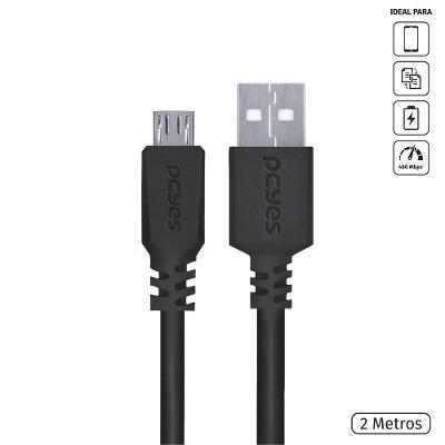 Cabo Para Celular Smartphone Micro Usb Para Usb A 2.0 2 Metr