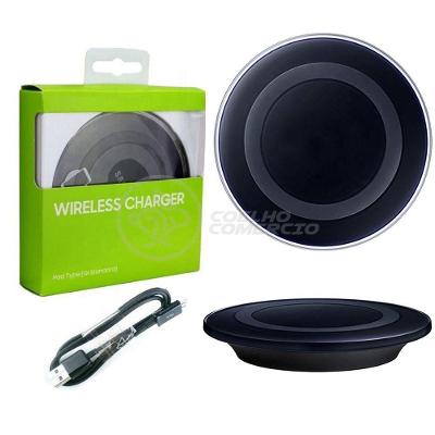 Base Carregador Wireless De Mesa Carregador Sem Fio Preto