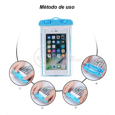 Capa Bolsa A Prova Dágua Impermeável Universal Para Celular - Azul