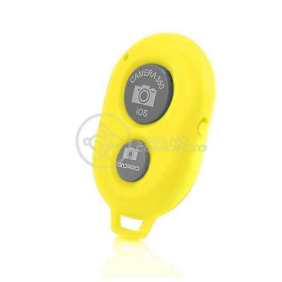 Controle Remoto Disparador De Fotos Bluetooth Selfie Amarelo