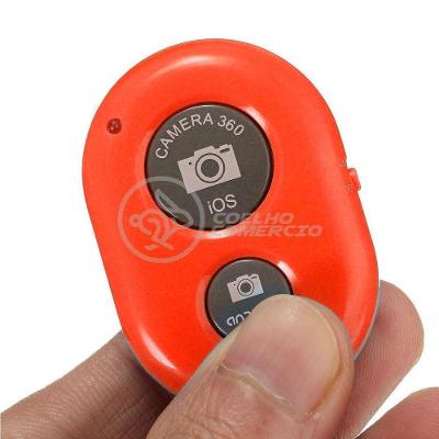 Controle Remoto Disparador Fotos Bluetooth Selfie Vermelho