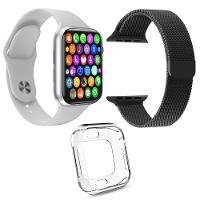 Kit 1 Smartwatch Iwo 8 Lite Plus +Pulseira Aço +Case Branco - 1