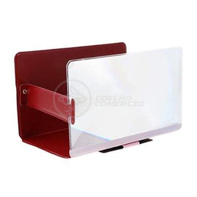 Lupa Ampliadora Tela De Celular Portátil Dobrável Vermelho