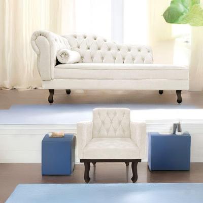 Kit Diva Recamier Diana 140Cm Lado Direito E 01 Poltrona Classic Corano - Doce Sonho Móveis Bege