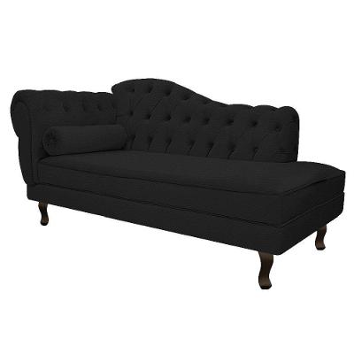 Diva Recamier Diana 160cm Lado Direito Corano - Doce Sonho Móveis Preto
