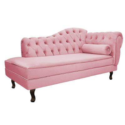 Diva Recamier Diana 140cm Lado Esquerdo Suede - Doce Sonho Móveis Rosa Bebê