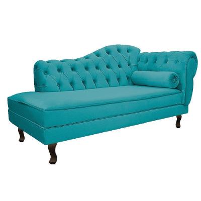 Diva Recamier Diana 140cm Lado Esquerdo Suede - Doce Sonho Móveis Azul Turquesa