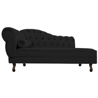 Diva Recamier Diana 140cm Lado Direito Corano - Doce Sonho Móveis Preto