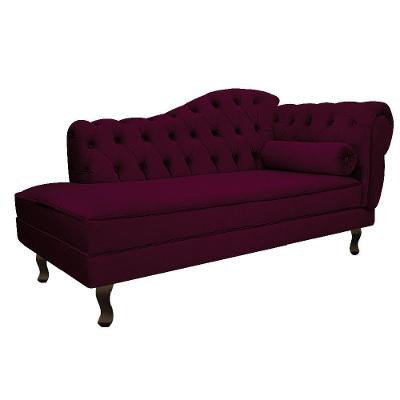 Diva Recamier Diana 160cm Lado Esquerdo Suede - Doce Sonho Móveis Bordô