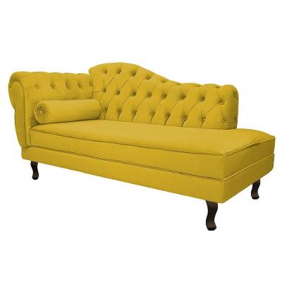 Diva Recamier Diana 160cm Lado Direito Suede - Doce Sonho Móveis Amarelo