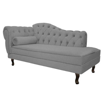Diva Recamier Diana 160cm Lado Direito Suede - Doce Sonho Móveis Cinza