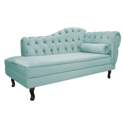 Diva Recamier Diana 140cm Lado Esquerdo Suede - Doce Sonho Móveis Azul Tiffany