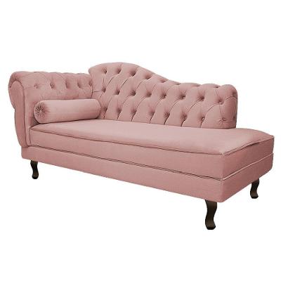 Diva Recamier Diana 185cm Lado Direito Suede - Doce Sonho Móveis Rosê