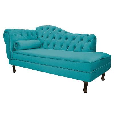 Diva Recamier Diana 140cm Lado Direito Suede - Doce Sonho Móveis Azul Turquesa