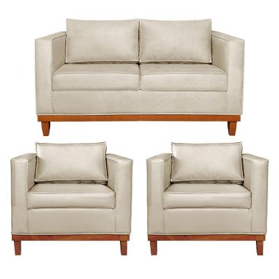 Kit Sofá 2 E 3 Lugares E 2 Poltronas Europa 180 Cm Corano - Amarena Móveis Bege