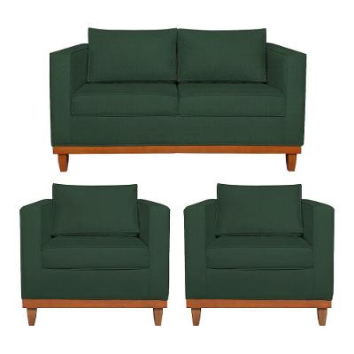 Kit Sofá 2 E 3 Lugares E 2 Poltronas Europa 180 Cm Linho - Amarena Móveis Verde