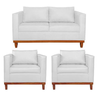 Kit Sofá 2 E 3 Lugares E 2 Poltronas Europa 180 Cm Corano - Amarena Móveis Branco