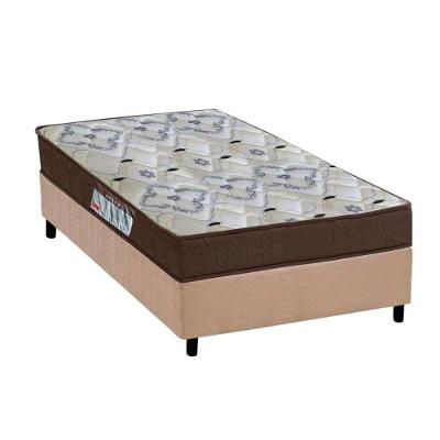Cama Box Solteiro: Colchão Anatômico Ortobom D45/EP Fort Tech ISO 150 + Base CRC Suede Clean(78x188)