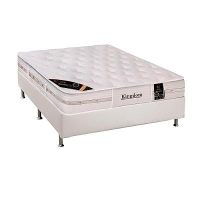 Cama Box Casal: Colchão Molas Ensacadas Castor Pocket Kingdom Aloe Vera + Base CRC Courano White(138x188)