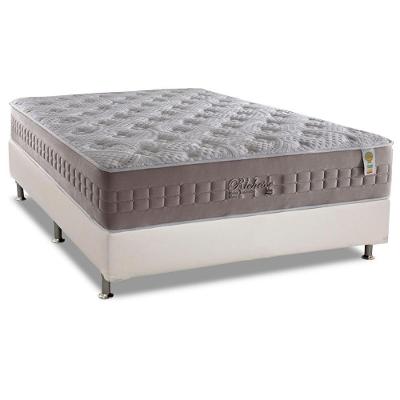 Cama Box Casal: Colchão Molas Ensacadas Anjos MasterPocket Richesse + Base CRC Courano White(138x188)