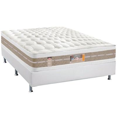 Cama Box Casal: Colchão Molas Ensacadas Castor Pocket Silver Star Air DF + Base CRC Courano White(138x188)