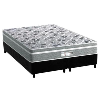Cama Box King: Colchão Molas Ensacadas Probel Masterpocket Evolution + Base Crc Suede Black(193X203)
