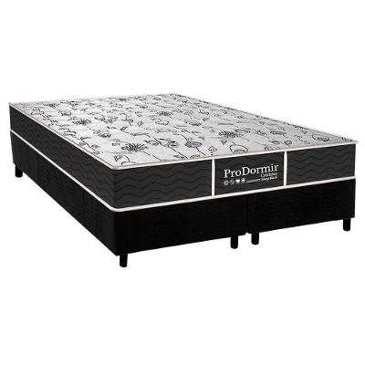 Cama Box King: Colchão Molas Probel Prolastic Sleep + Base CRC Suede Black(193x203)