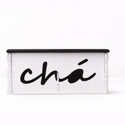 Caixa Para Chás 100% Mdf (18x13x08) Marrom Café/branco