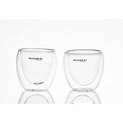 Conjunto 2 Copos De Café Chá Licor Parede Dupla 80ml Bugatti
