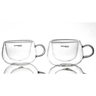 Conjunto 2 Xícaras Chá Parede Dupla Com Alça 200ml Bugatti