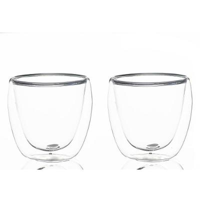 Conjunto 2 Copos De Café Chá Parede Dupla 80ml Borossilicato