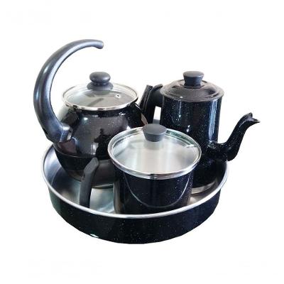 Jogo De Café Completo Grande 4 Peças Preto Pigmentad Docesar