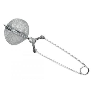 Infusor de Cha Em Inox Pinça Peneira Dupla