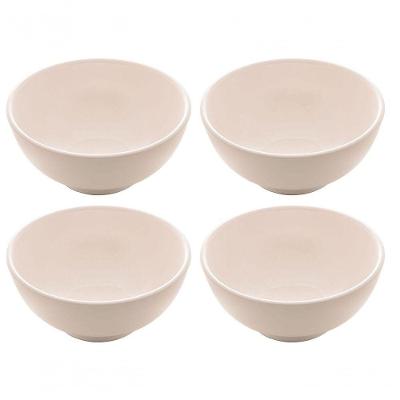 Jogo Tigela Bowl Porcelana Clean Branca 350ml 4 Unidades