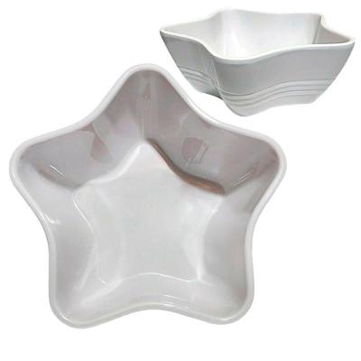 Kit 4 Tigelas Bowl Melamina Estrela Branca 900ml