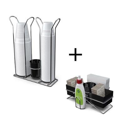 Kit Café Com Suporte Para Sache E Porta Copos Preto