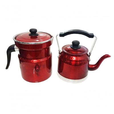 Kit Leiteira Com Apito 1,6l E Chaleira 1,2l Vermelha Belmar