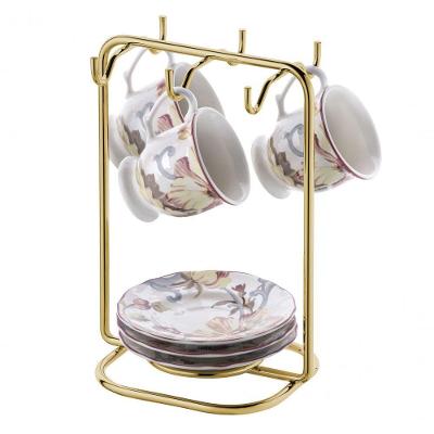 Suporte Xícaras Pires De Café Dourado Future 1124dd