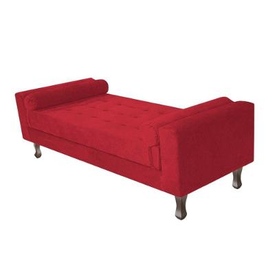 Recamier Baú Félix Solteiro 100 Cm Suede - Doce Sonho Móveis Vermelho