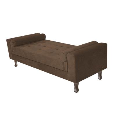 Recamier Baú Félix Solteiro 100 Cm Suede - Doce Sonho Móveis Marrom