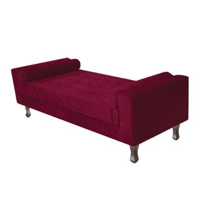 Recamier Baú Félix Solteiro 100 Cm Suede - Doce Sonho Móveis Bordô